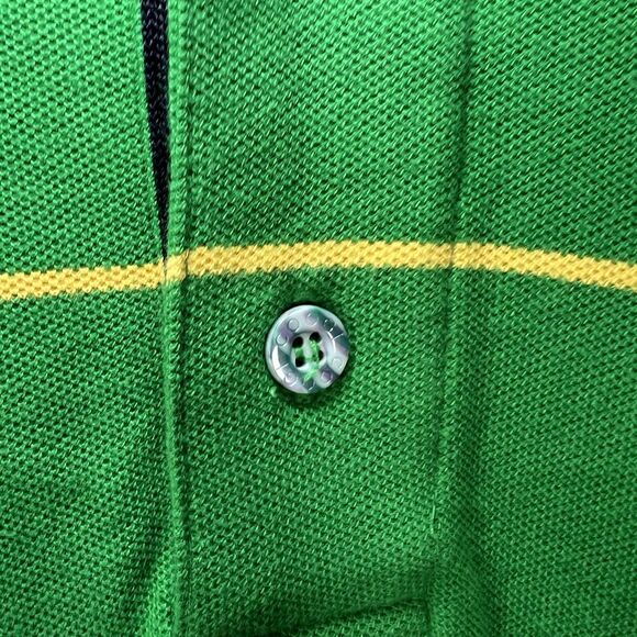 Coogi Long Sleeve Polo Shirt Mens Size 4XL Green Yellow Striped Embroidered VTG - Picture 6 of 16